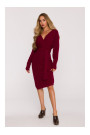 M810 Džempera kleita ar V veida kakla izgriezumu - bordo krāsā