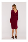 M810 Džempera kleita ar V veida kakla izgriezumu - bordo krāsā