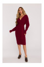 M810 Džempera kleita ar V veida kakla izgriezumu - bordo krāsā