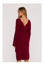 M810 Džempera kleita ar V veida kakla izgriezumu - bordo krāsā