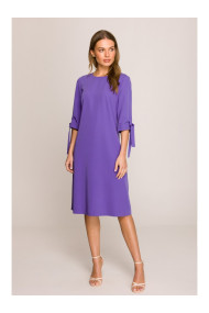 S393 A-veida kleita ar aizdares piedurknēm - violeta