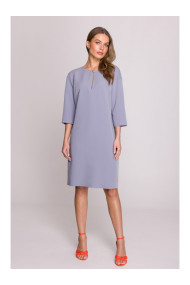 S394 Atpūtas kleita ar atslēgas cauruma izgriezumu - balodīgi pelēkā krāsā