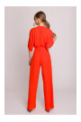 S395 Plašs kombinezons ar apmetuma izgriezumu - koraļļu krāsā