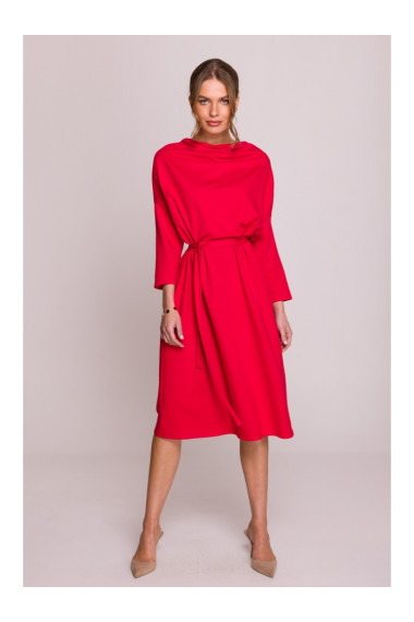S403 Oversize adīta kleita - sarkana