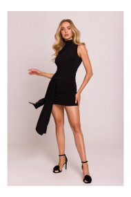 M841 Tie front mini dress - black