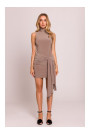 M841 Tie front mini dress - beige