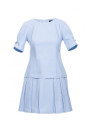 M842 Denim dress with pleats - light blue