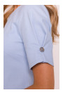 M842 Denim dress with pleats - light blue