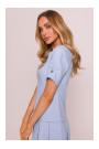 M842 Denim dress with pleats - light blue