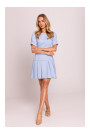 M842 Denim dress with pleats - light blue