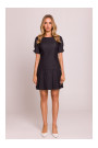 M842 Denim dress with pleats - graphite