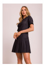 M842 Denim dress with pleats - graphite