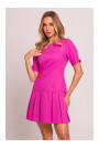 M842 Denim dress with pleats - pink
