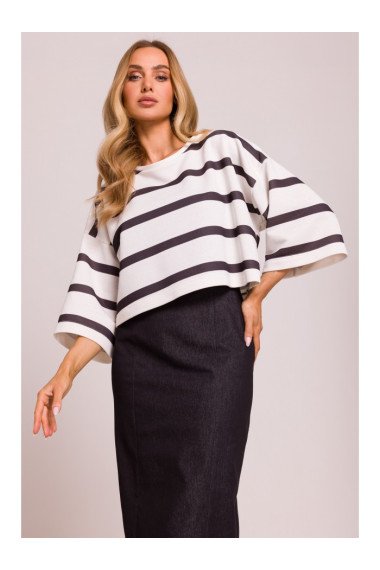 M844 Multicolour print crop top - model 1