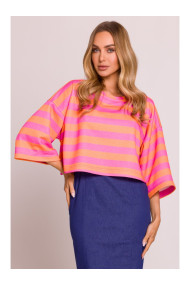 M844 Multicolour print crop top - model 3