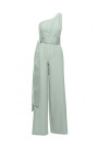 M845 One shoulder jumpsuit with a sash - mint