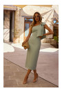 M847 One shoulder bow dress - mint