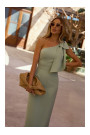 M847 One shoulder bow dress - mint