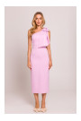 M847 One shoulder bow dress - candy pink
