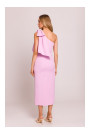 M847 One shoulder bow dress - candy pink