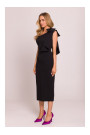 M847 One shoulder bow dress - black