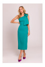 M847 One shoulder bow dress - turquoise