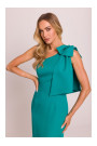 M847 One shoulder bow dress - turquoise