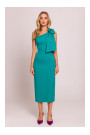 M847 One shoulder bow dress - turquoise
