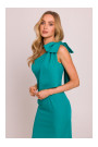 M847 One shoulder bow dress - turquoise
