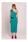 M847 One shoulder bow dress - turquoise