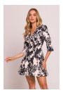 M849 Fit and flare mini print dress - model 1
