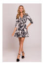 M849 Fit and flare mini print dress - model 1