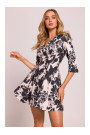 M849 Fit and flare mini print dress - model 1