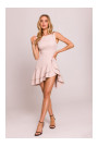 M850 Ruffled mini dress - light beige