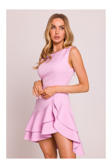 M850 Ruffled mini dress - candy pink
