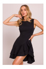 M850 Ruffled mini dress - black