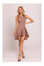 M850 Ruffled mini dress - mocca