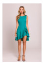M850 Ruffled mini dress - turquoise