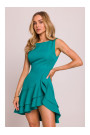 M850 Ruffled mini dress - turquoise