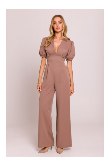 M852 Puff sleeve jumpsuit - mocca