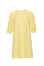 B291 A-line dress with puff sleeves - lemon