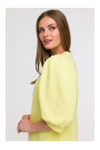 B291 A-line dress with puff sleeves - lemon