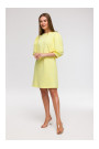 B291 A-line dress with puff sleeves - lemon