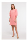 B291 A-line dress with puff sleeves - coral