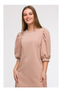 B291 A-line dress with puff sleeves - mocca