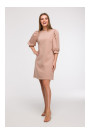 B291 A-line dress with puff sleeves - mocca