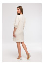 B291 A-line dress with puff sleeves - vanilla