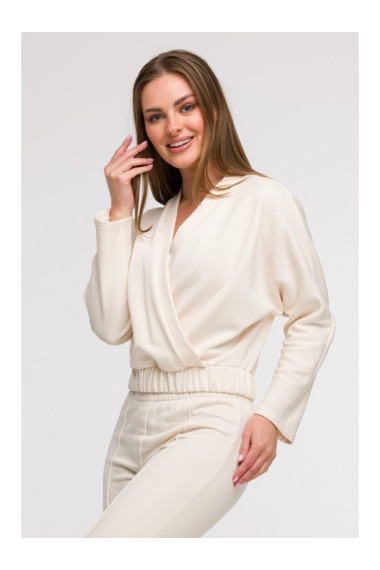 B292 Wrap front sweatshirt - vanilla