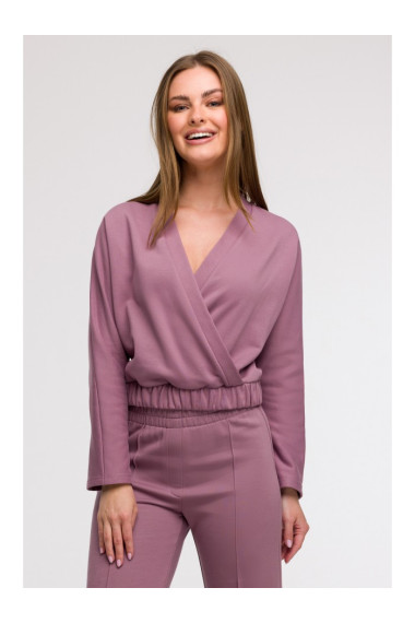 B292 Wrap front sweatshirt - heather