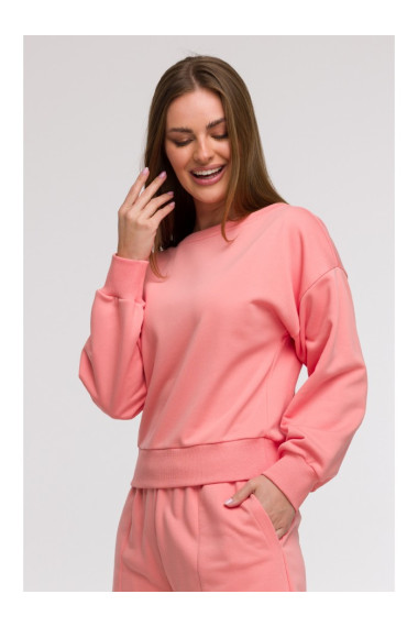 B293 Open back sweatshirt - coral